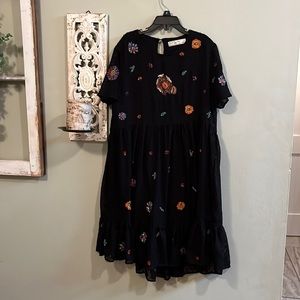 Zara girls black chiffon dress!  Size 9